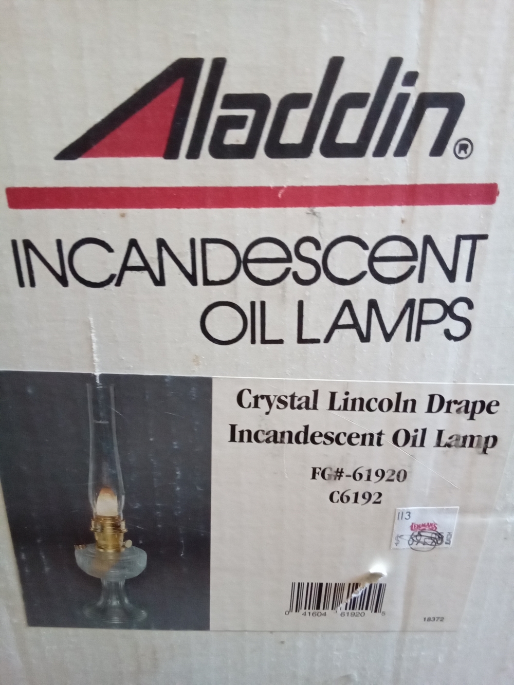 Aladdin Crystal Lincoln Drape Incandescent Oil‎ Lamp - Crystal/Gold - Picture 2 of 7